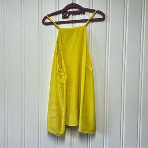 Lilly Pulitzer Yellow Silk Top XL Sleeveless Shift Lined Bright Summer